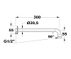 Держатель душевой головки 90° x 300